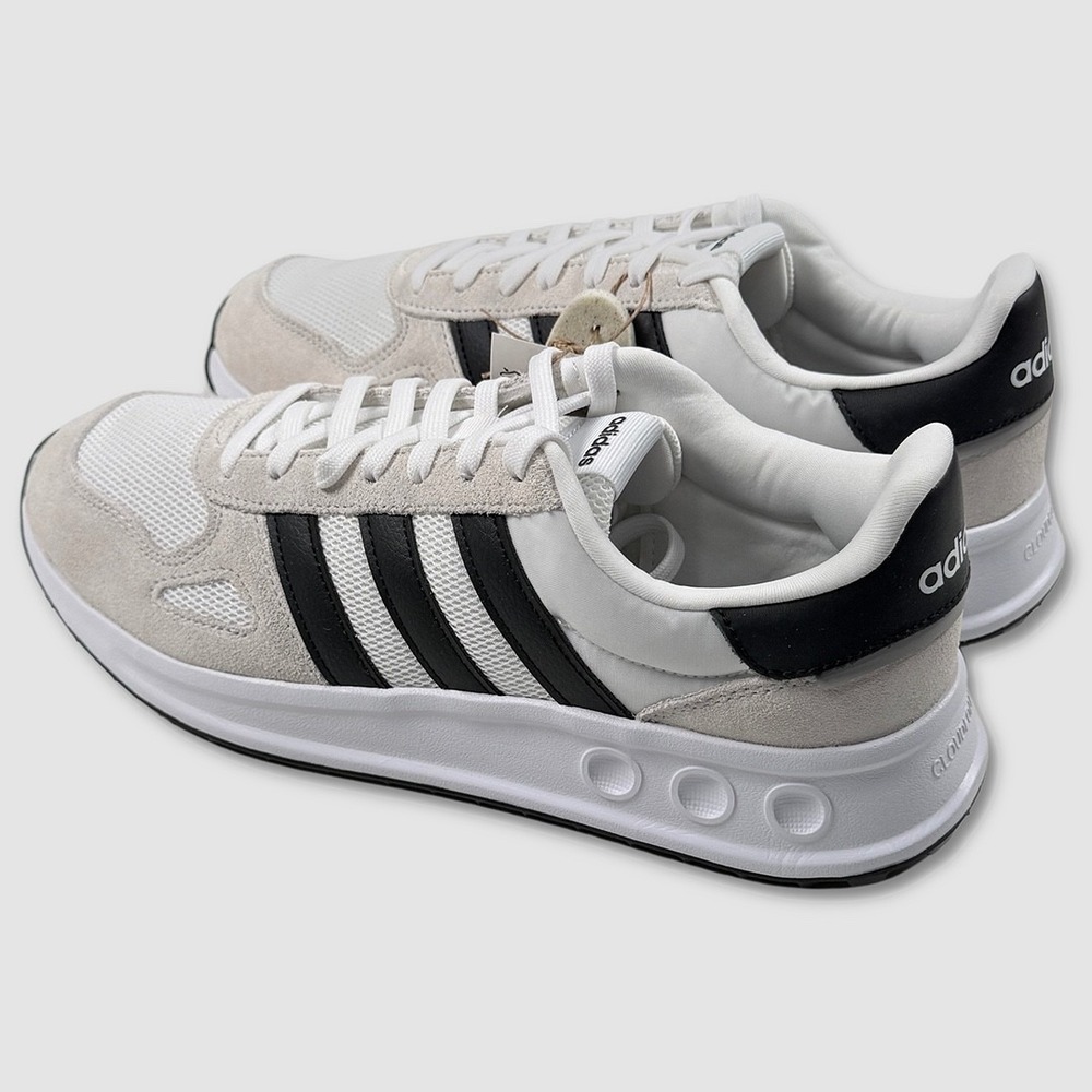 Adidas Run 84  Shoes / Sneakers - NEW Mens 10 Cloud White / Black - #49115-OFCL - Picture 3 of 5